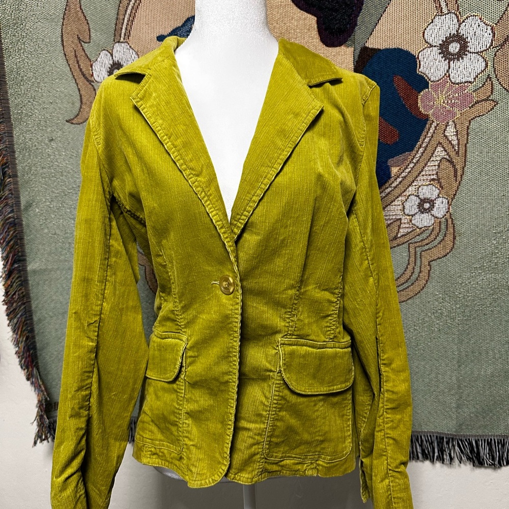 Susan Bristol lime green Corduroy Blazer